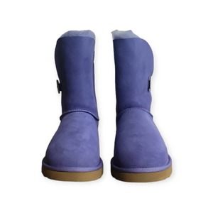Ugg Australia Womens Bailey Button Comfort Boots Purple Suede Pull On 10 New